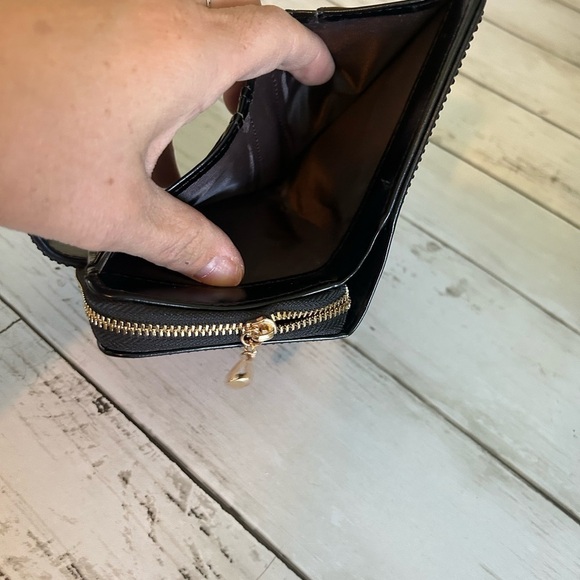 NWOT Cute all black with black studs zip wallet - Picture 6 of 7